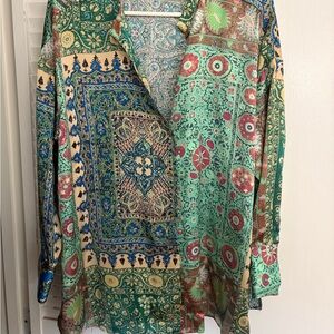 Zara Multicolor Patterned Button Down Shirt